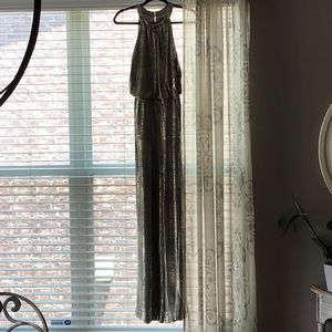 New York & Company, gold jumpsuit. New with tags. Size small, tall